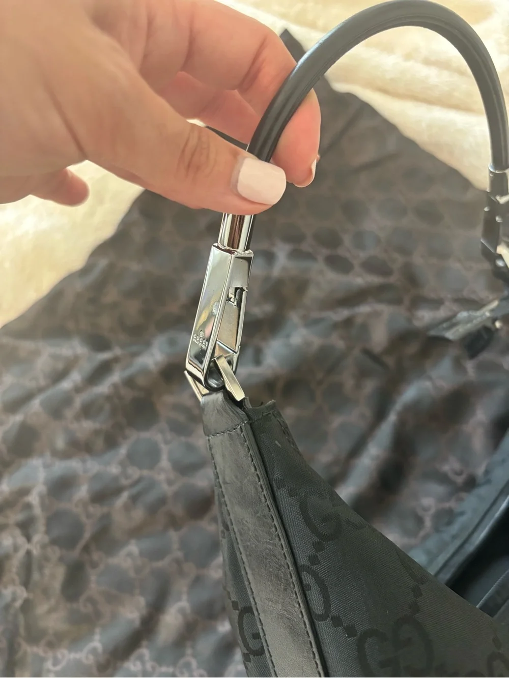 Gucci Black GG Monogram Shoulder Bag